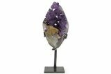 Brilliant Amethyst Geode With Metal Stand - Uruguay #342494-1